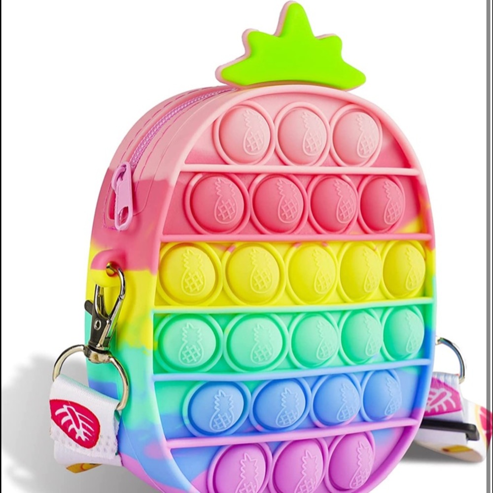 Rainbow pineapple Popit purse
